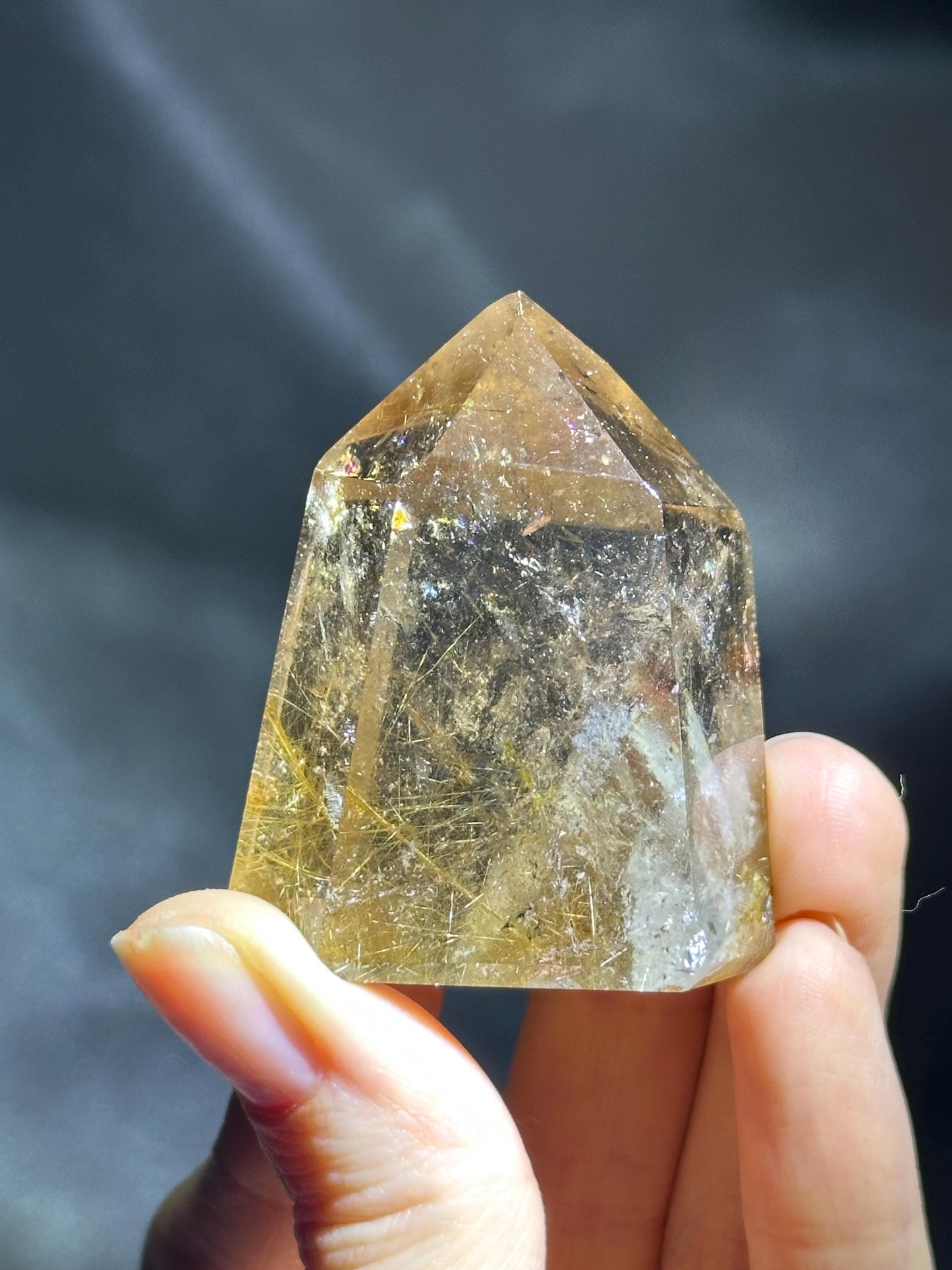 Rutile in Quartz Tower - YOU PICK | Natural Clear Quartz Crystal with Rutile Needle Inclusion | Polished Standing Mineral Collectors Display