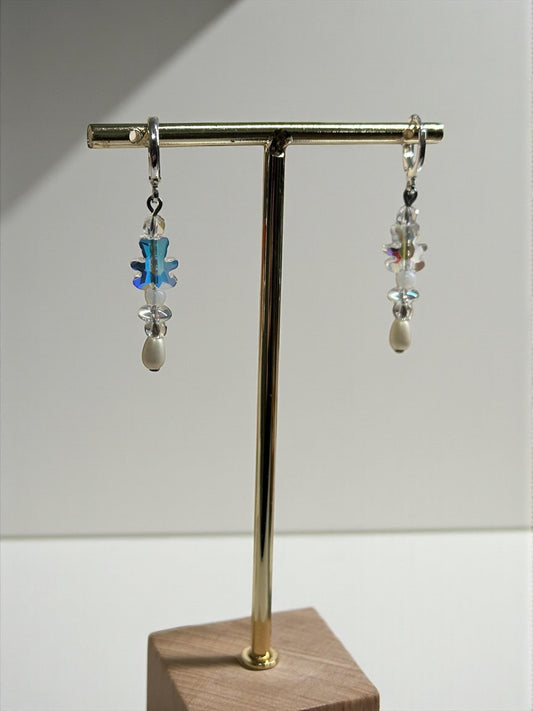 Beaded Drop Earrings | Glass & Plastic Bead Dangle Jewelry | Handmade Lightweight Earrings | Fashion Beaded Accessory | Elegant Gift