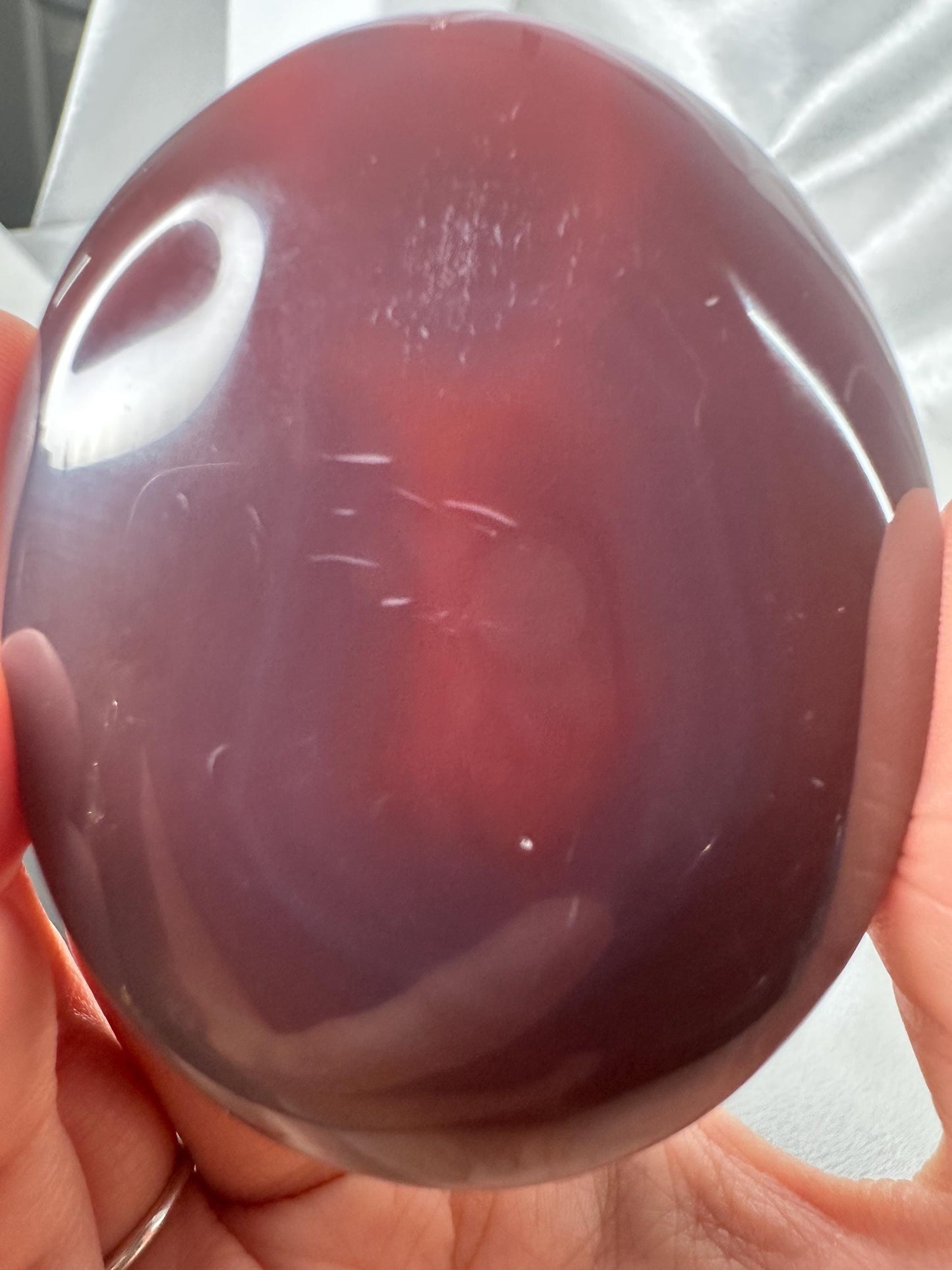 Swazi Agate Palm Stone | Moody Red & Blue Agate from Mozambique | Soothing Crystal for Grounding, Balance and Display