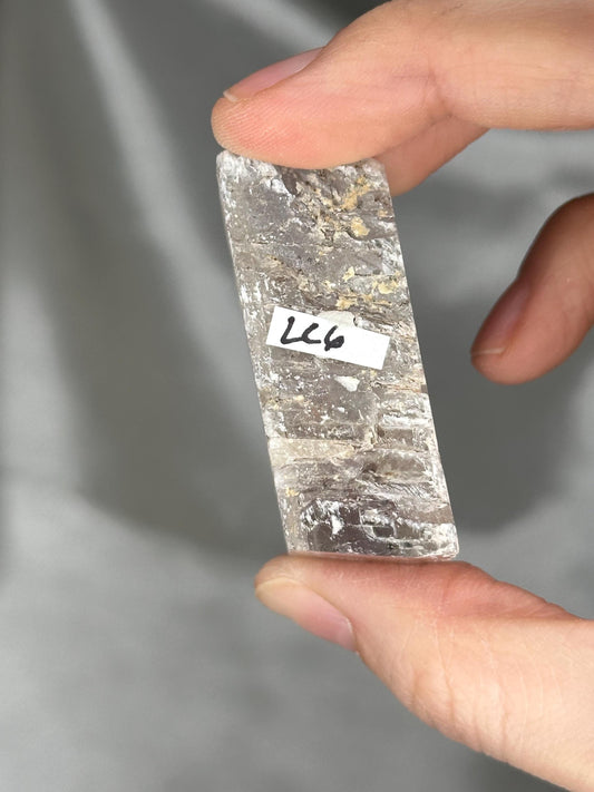 Polished Lavender Calcite with Rutile | Madagascar Purple Crystal | Natural Mineral Specimen Collection Display