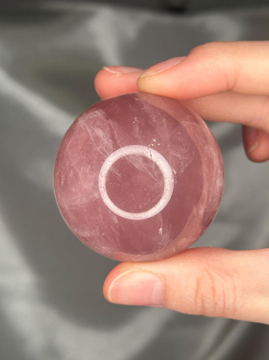 Rose Quartz Sphere – Polished Pink Crystal Orb of Love, Gentle Heart Chakra Stone, Decor, Meditation, or Gift Display