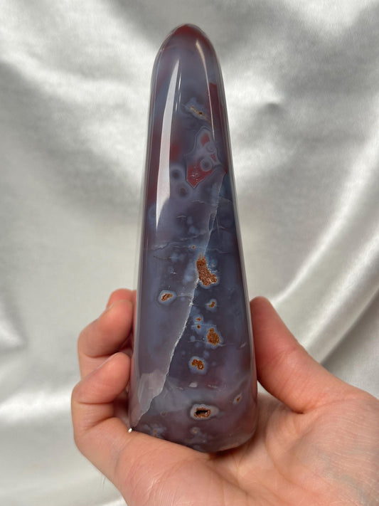 Swazi Agate Freeform from Mozambique | Natural Banded Agate Crystal | Polished Standing Mineral Specimen for Collectors & Display