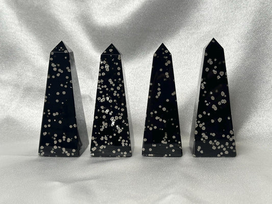 Stardust Obsidian Obelisks - YOU PICK | Natural Black Obsidian Towers with Inclusions | Polished Standing Specimens for Collectors & Display
