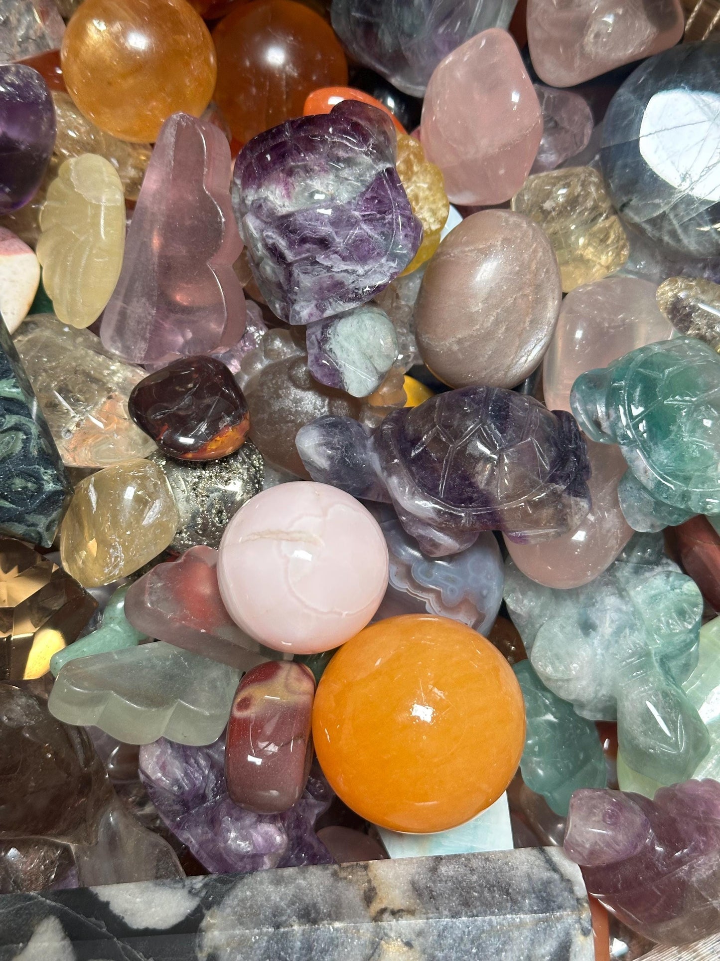 Assorted Crystal Confetti Mix | Tumbles, Palmstones, Minis & Mineral Specimens | No Duplicates | Blind Scoop Crystal Assortment