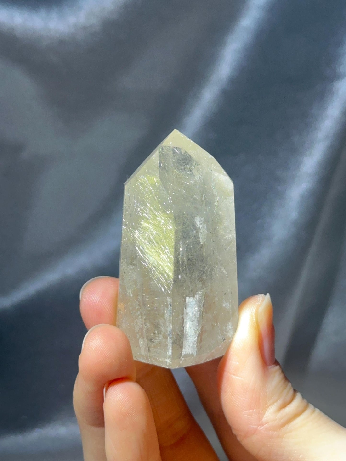 Rutile in Quartz Tower - YOU PICK | Natural Clear Quartz Crystal with Rutile Needle Inclusion | Polished Standing Mineral Collectors Display