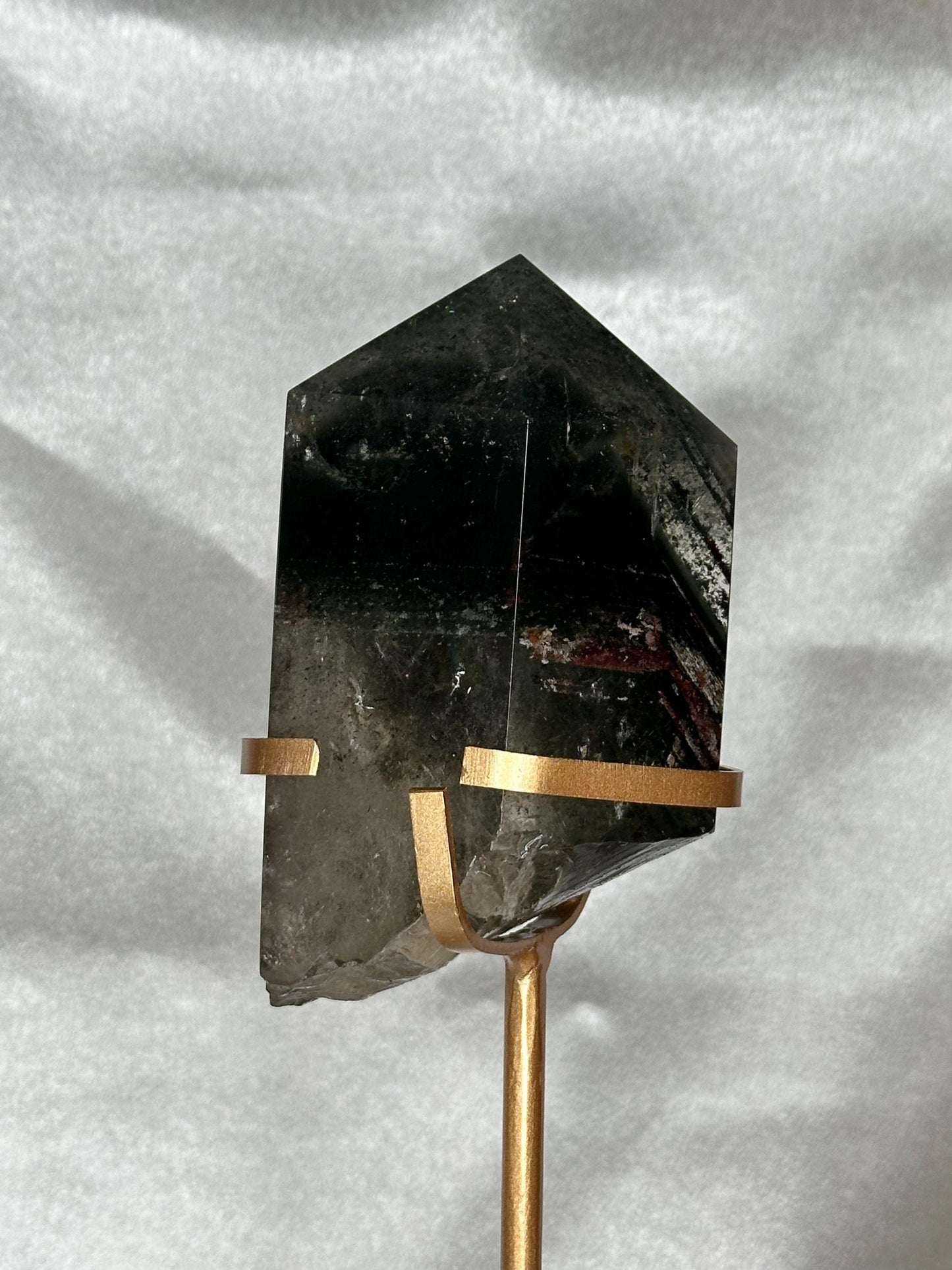 Garden Quartz Tower on Stand | Scenic Lodolite Crystal for Manifestation & Insight | Unique Gemstone Display or Altar Decor