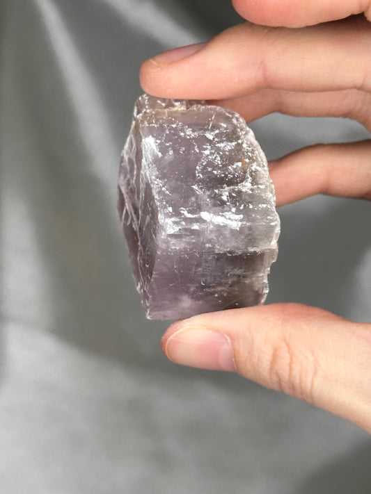 Polished Lavender Calcite with Rutile | Madagascar Purple Crystal | Natural Mineral Specimen Collection Display