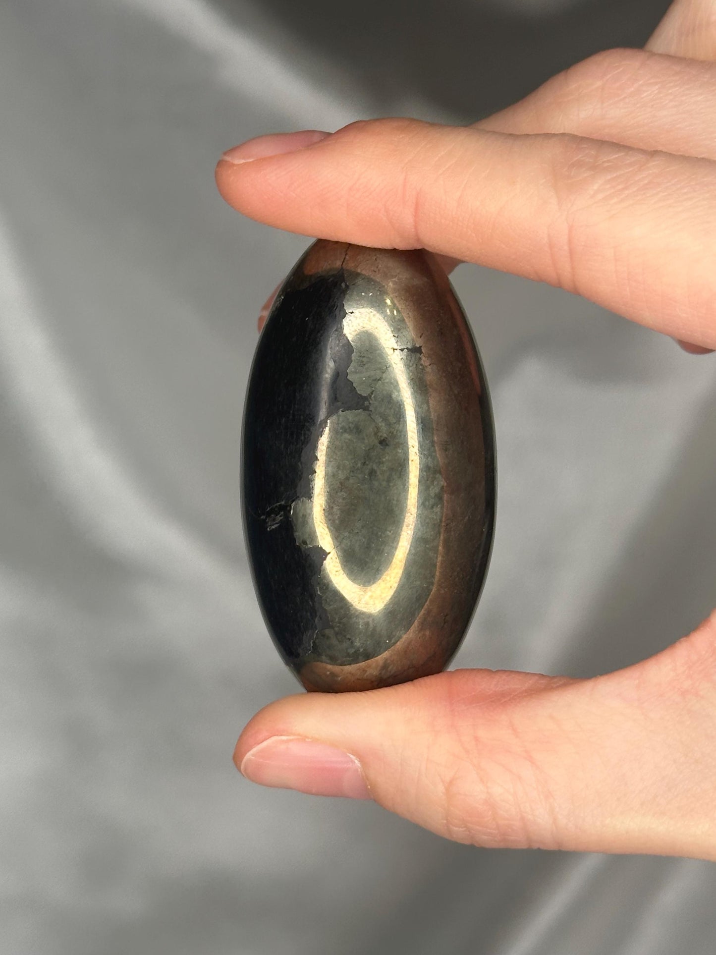 Pyrite Shiva Lingham | Natural Pyrite Stone Carving | Polished Metallic Mineral Specimen for Collectors, Display & Sacred Decor