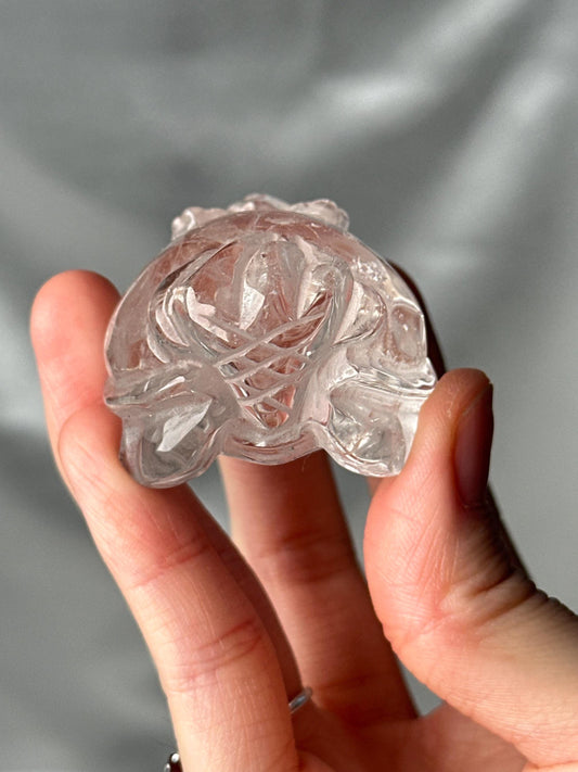 Clear Quartz Lóngguī Carving | Natural Clear Quartz Dragon Turtle Sculpture | Polished Crystal Guardian Figurine for Collectors & Display