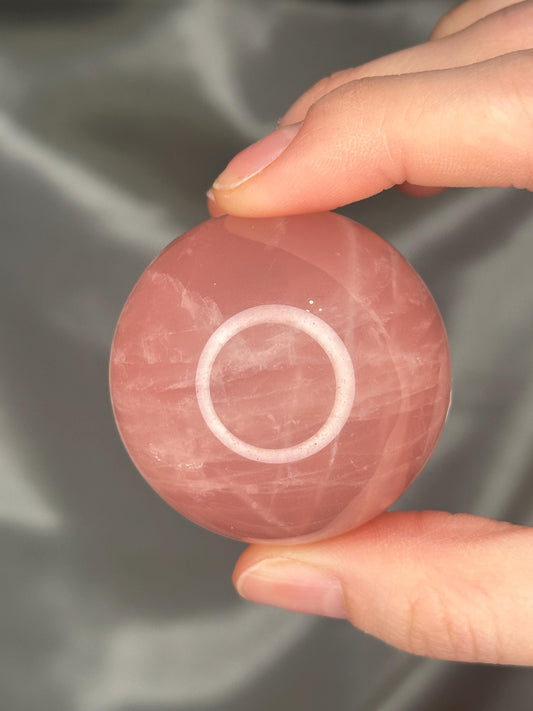 Rose Quartz Sphere – Polished Pink Crystal Orb of Love, Gentle Heart Chakra Stone, Decor, Meditation, or Gift Display