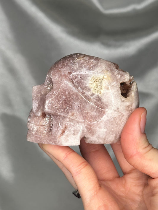 Pink Amethyst Skull Carving | Natural Pink Amethyst Crystal Sculpture | Polished Stone Skull Mineral Specimen for Collectors & Display