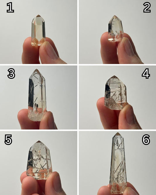 RARE Citrine & Clear Quartz with Rutile – You Pick | Polished Towers | Needle Inclusion Quartz Points | Natural Yellow and Clear Specimens