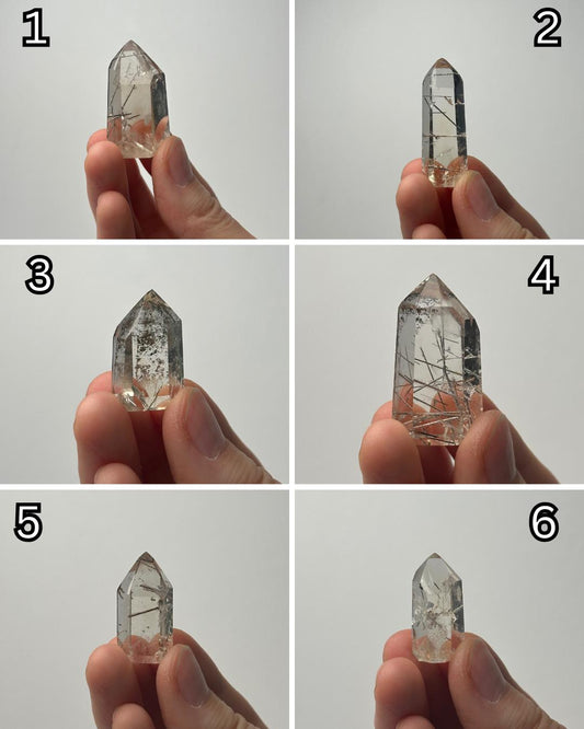 RARE Citrine & Clear Quartz with Rutile – You Pick | Polished Towers | Needle Inclusion Quartz Points | Natural Yellow and Clear Specimens