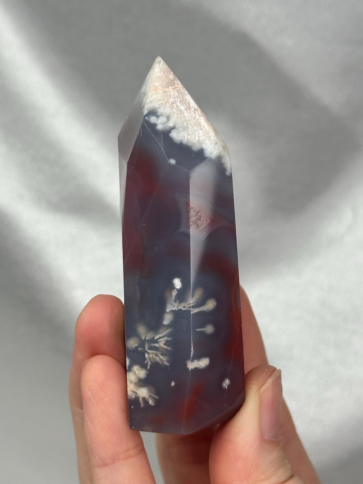 Swazi Agate Tower | Natural Banded Agate Crystal Point | Polished Standing Mineral Specimen for Collectors & Display