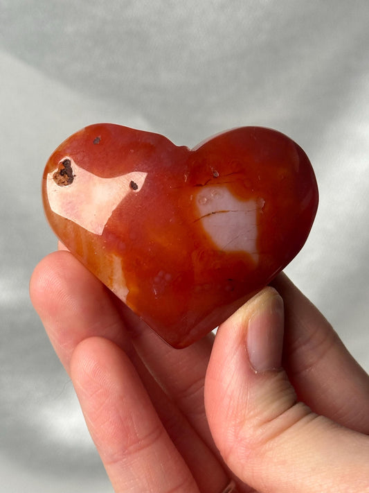 Druzy Carnelian Heart - YOU PICK! | Natural Orange Crystal Heart with Druzy Pocket | Polished Stone Heart Mineral Specimen for Display