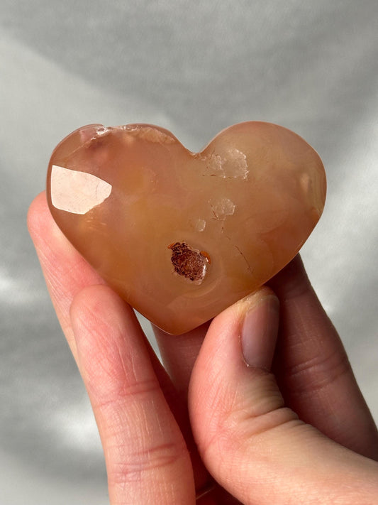 Druzy Carnelian Heart - YOU PICK! | Natural Orange Crystal Heart with Druzy Pocket | Polished Stone Heart Mineral Specimen for Display