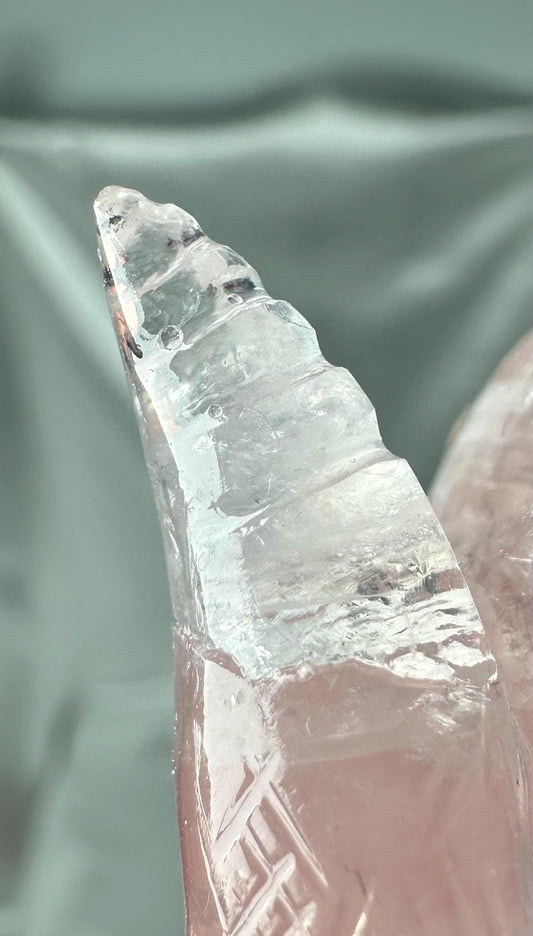 Rose Quartz Snake Carving | Repair | Natural Pink Quartz Crystal Serpent Sculpture | Polished Stone Animal Figurine for Collectors & Display