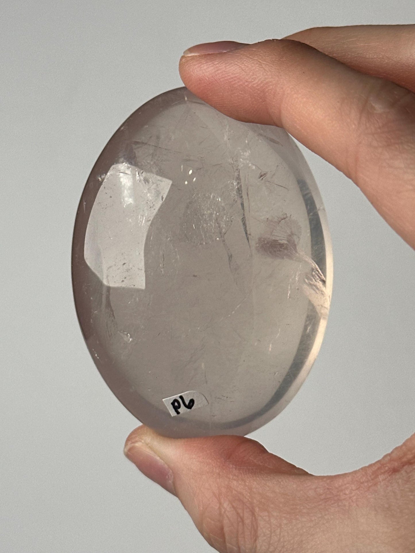 HQ Rose Girasol Quartz Palm Stone with Asterism Star | Natural Pink Quartz Hand Stone | Polished Mineral Specimen for Collectors & Display