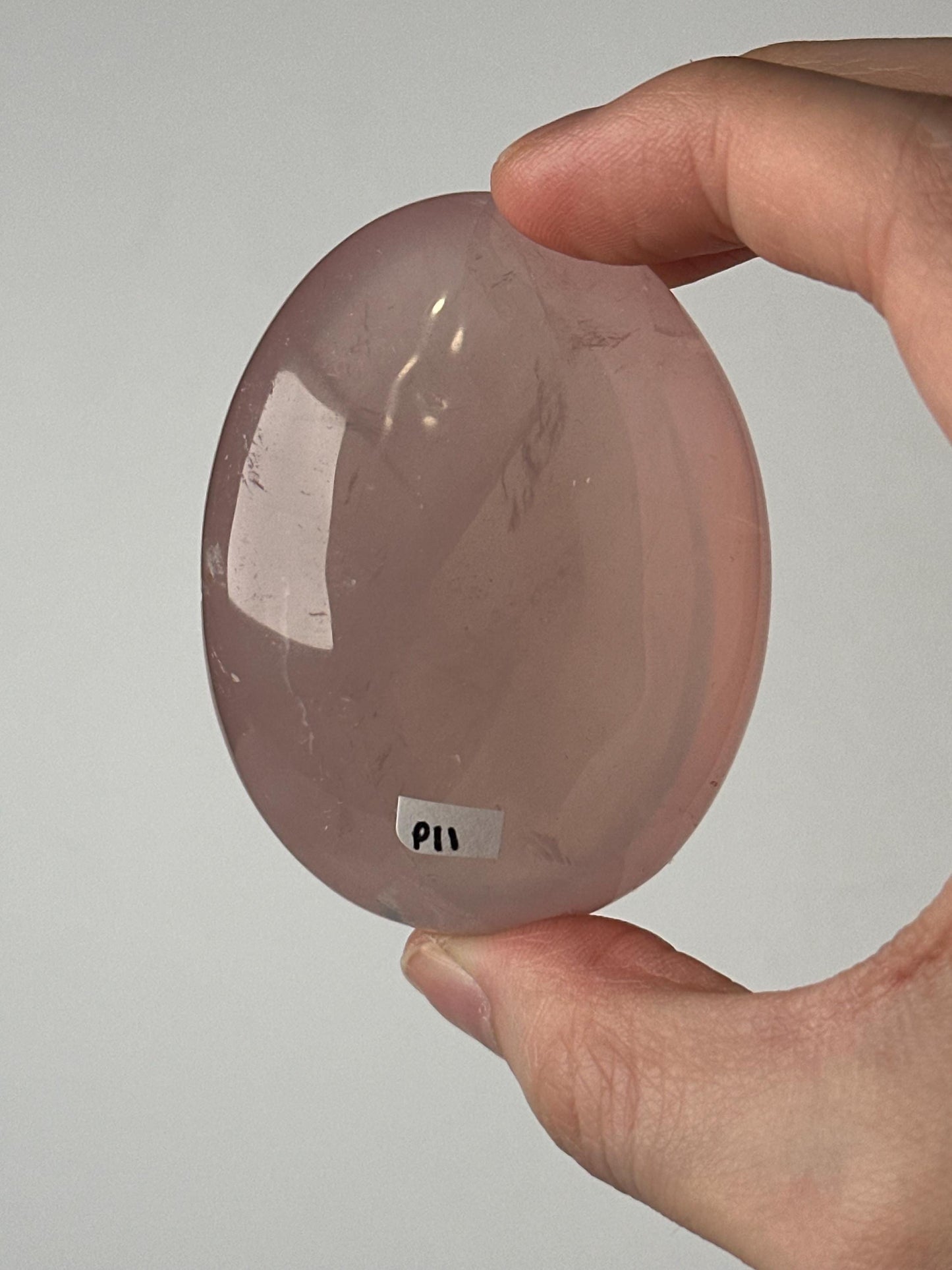 HQ Rose Girasol Quartz Palm Stone with Asterism Star | Natural Pink Quartz Hand Stone | Polished Mineral Specimen for Collectors & Display