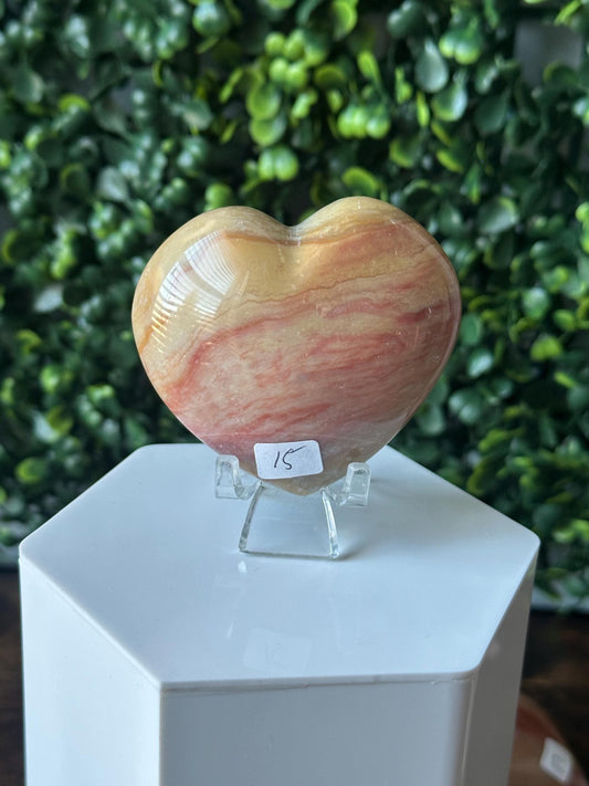 Polychrome Jasper Heart Carving | Multicolor Stone Sculpture | Smooth Mineral Display Piece | Decorative Collectible Crystal Accent