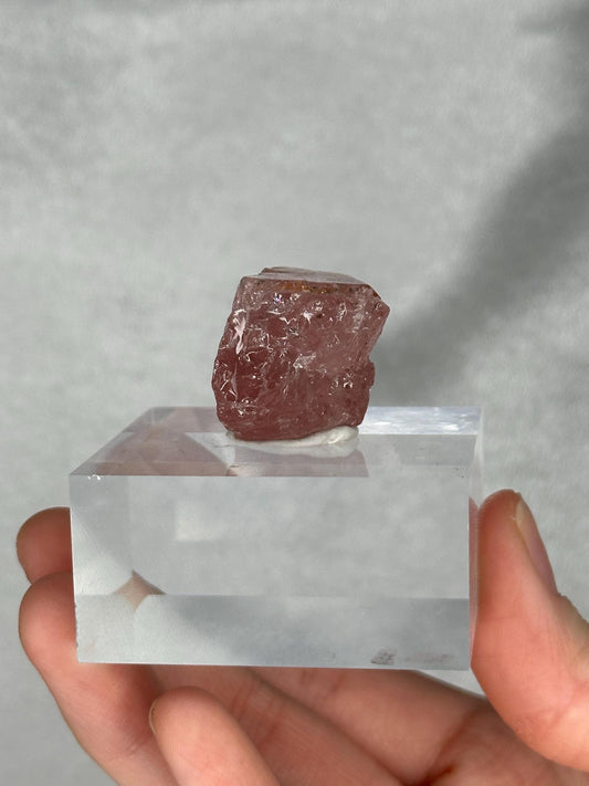 Gemmy Pink Apatite Specimen | Rosy Crystal Formation | Natural Mineral Display Piece | Collector Showcase Decorative Accent