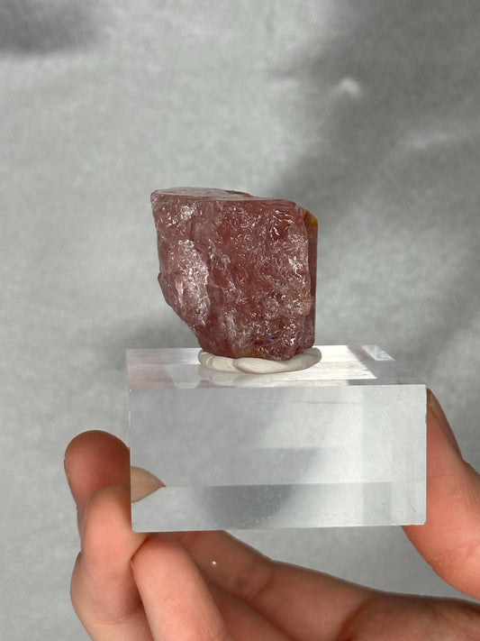 Gemmy Pink Apatite Specimen | Rosy Crystal Formation | Natural Mineral Display Piece | Collector Showcase Decorative Accent