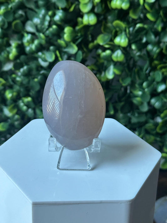 Blue Rose Quartz Small Palm Stone | Natural Quartz Crystal Handheld Piece | Smooth Mineral Specimen | Collector Display Decorative Accent