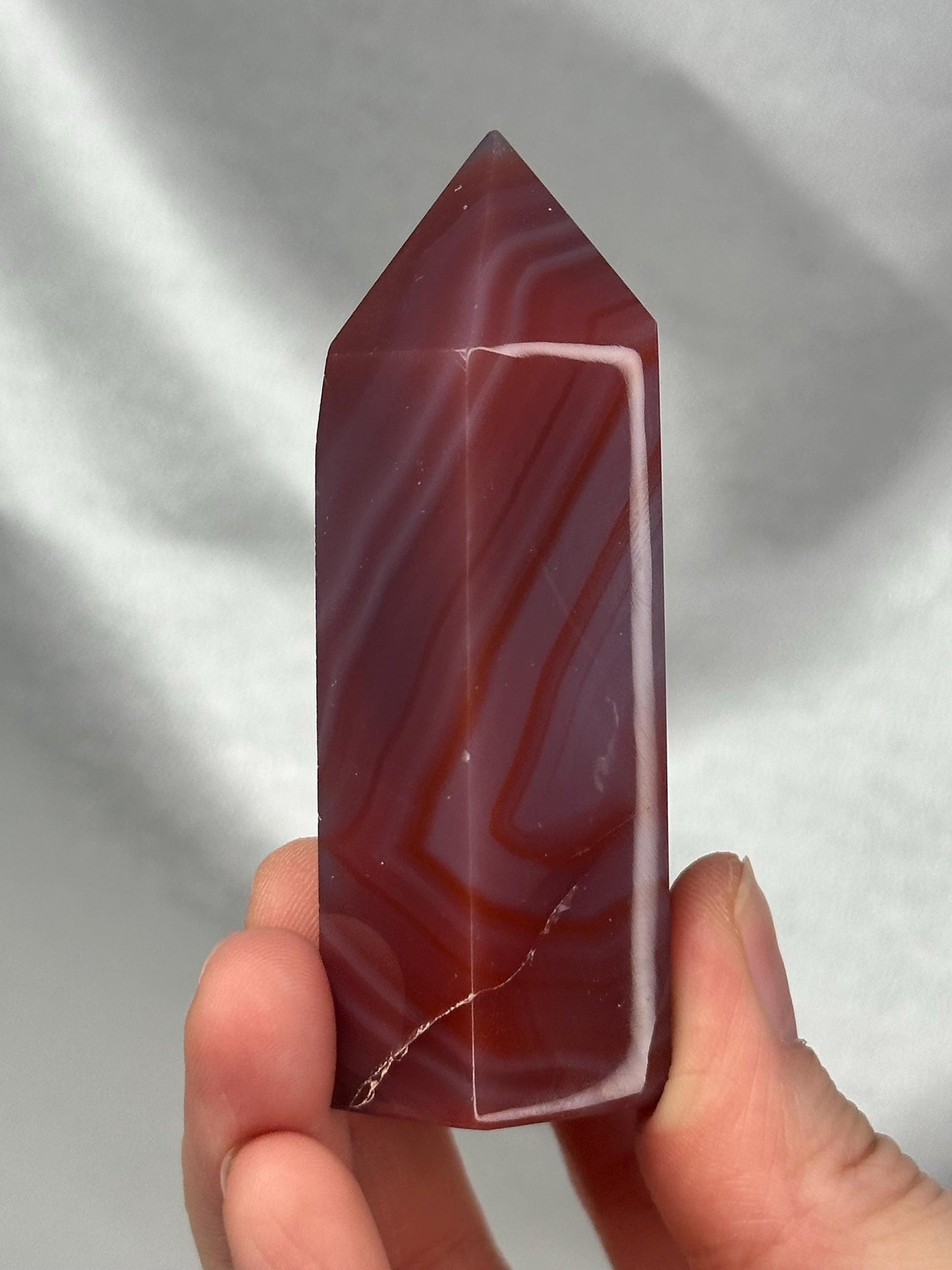 Swazi Agate Tower | Natural Banded Agate Crystal Point | Polished Standing Mineral Specimen for Collectors & Display