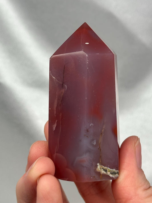 Swazi Agate Tower | Natural Banded Agate Crystal Point | Polished Standing Mineral Specimen for Collectors & Display