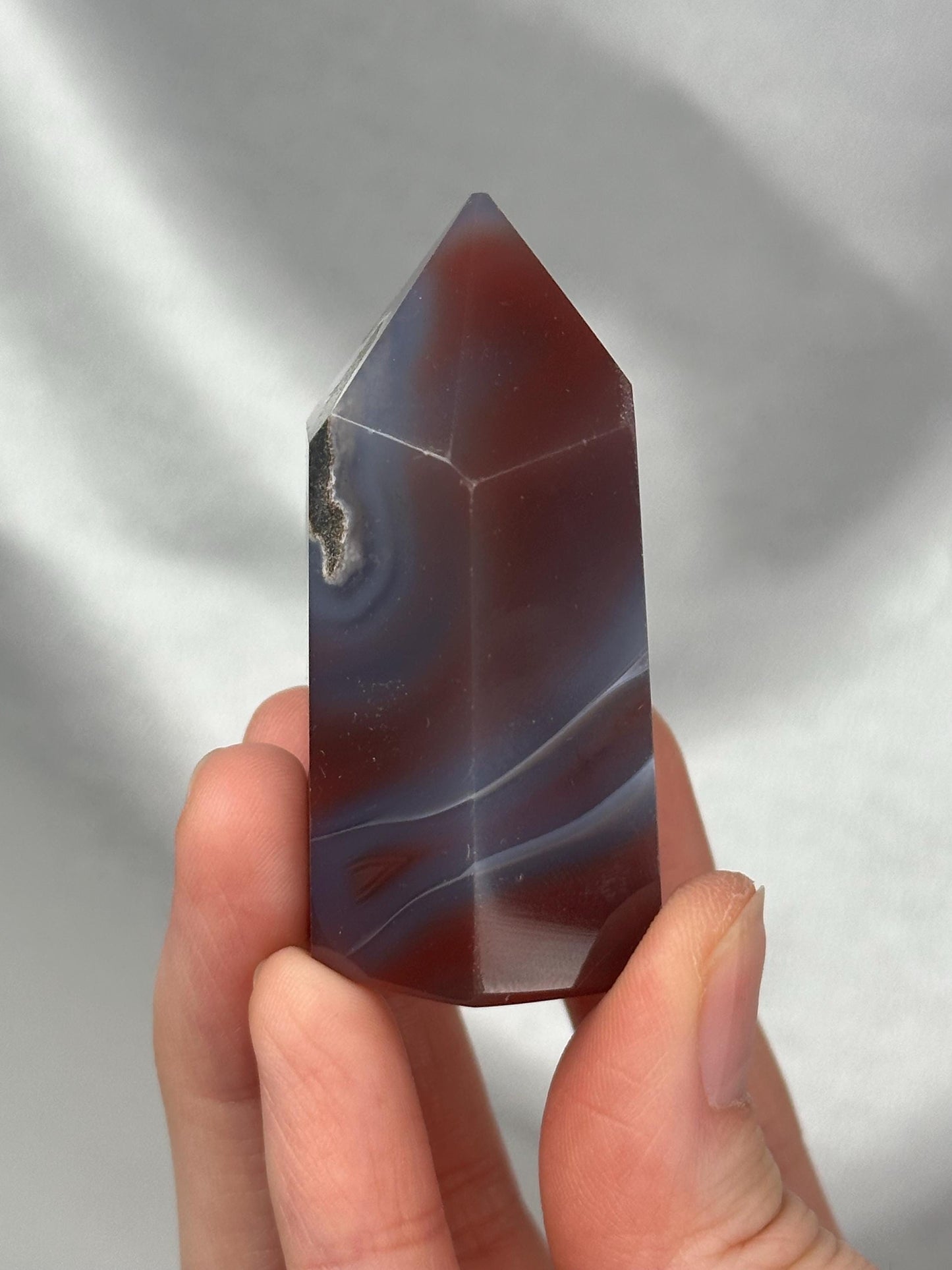 Swazi Agate Tower | Natural Banded Agate Crystal Point | Polished Standing Mineral Specimen for Collectors & Display