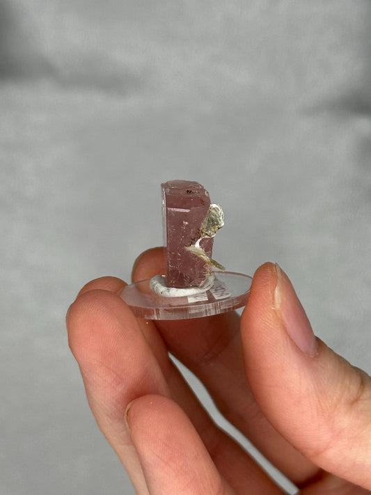 Gemmy Pink Apatite Muscovite Specimen | Rosy Crystal Formation | Natural Mineral Display Piece | Collector Showcase Decorative Accent