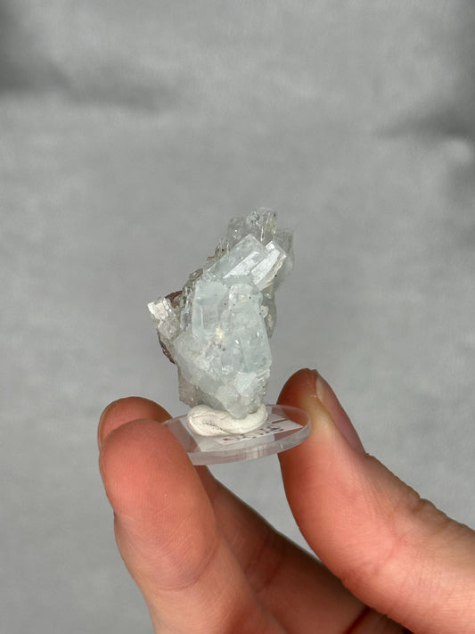 Pink Apatite Specimen with Aquamarine | Natural Crystal Association | Raw Mineral Display Piece | Collector Showcase Accent