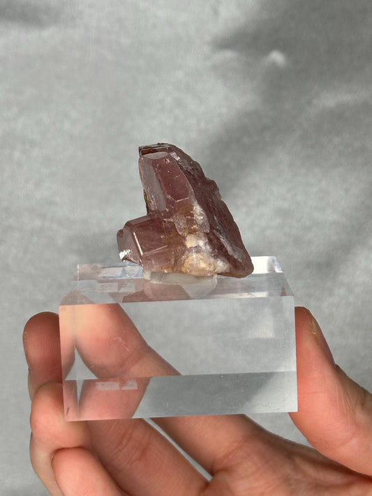 Gemmy Pink Apatite Specimen | Rosy Crystal Formation | Natural Mineral Display Piece | Collector Showcase Decorative Accent