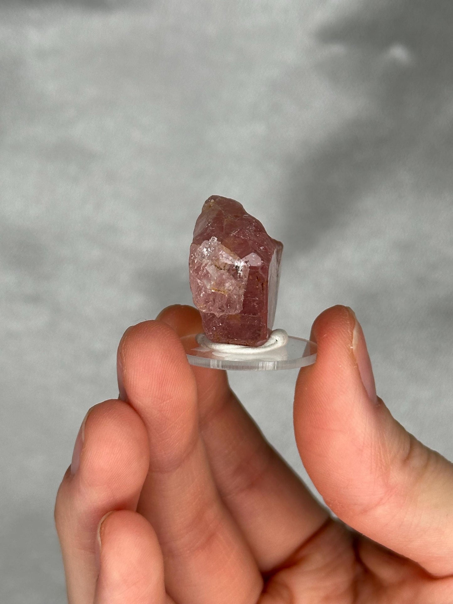 Gemmy Pink Apatite Specimen | Rosy Crystal Formation | Natural Mineral Display Piece | Collector Showcase Decorative Accent