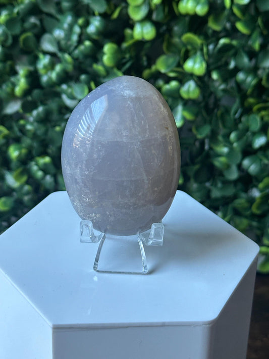 Blue Rose Quartz Small Palm Stone | Natural Quartz Crystal Handheld Piece | Smooth Mineral Specimen | Collector Display Decorative Accent