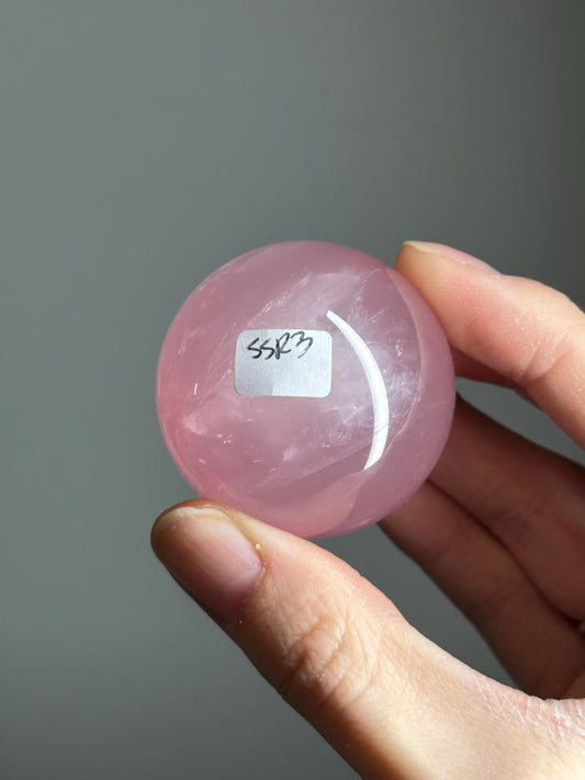 Rose Quartz Sphere – Polished Pink Crystal Orb of Love, Gentle Heart Chakra Stone, Decor, Meditation, or Gift Display