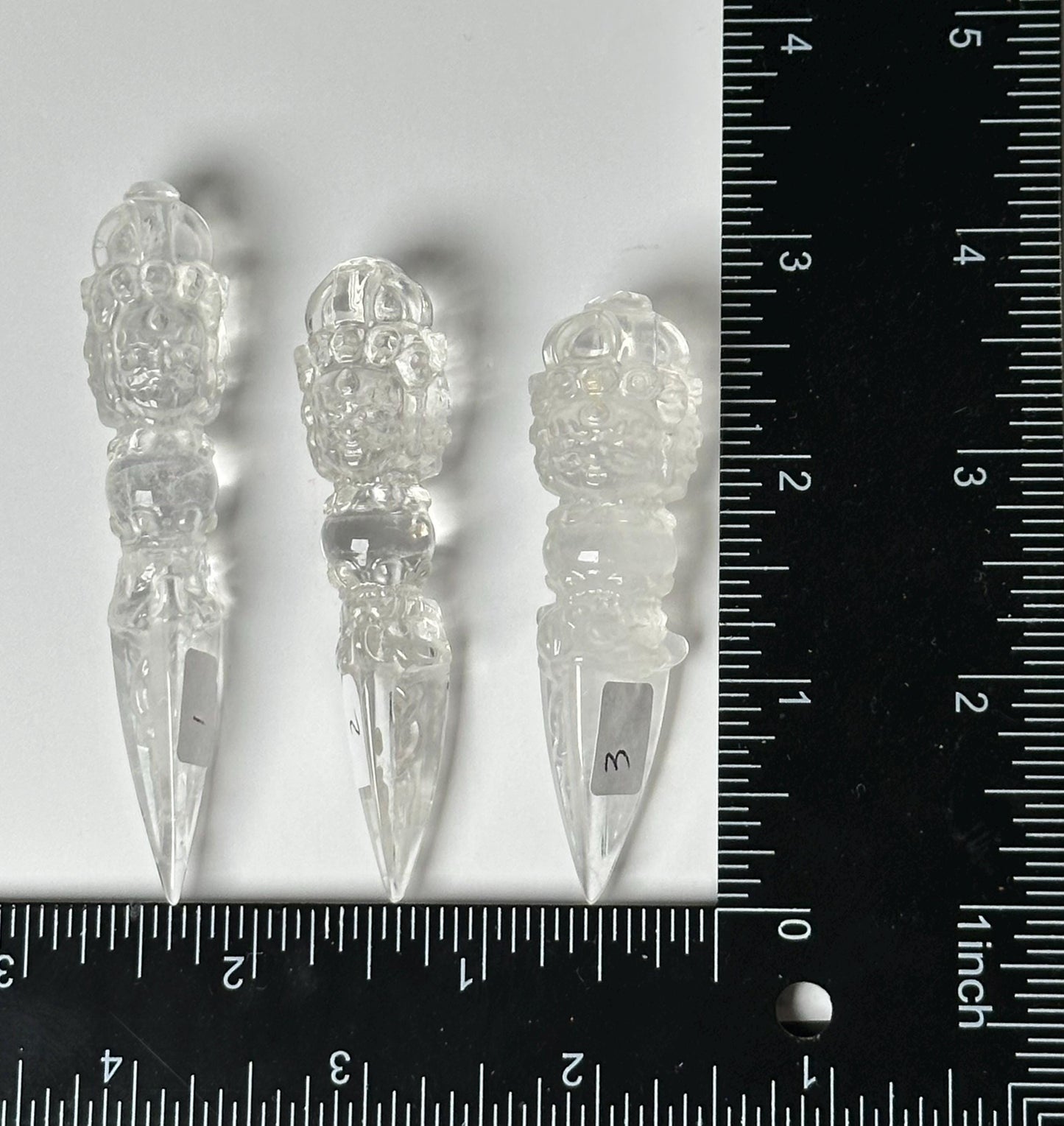 Mini Clear Quartz Phurba - YOU PICK – Tibetan Ritual Dagger, Crystal Healing Tool, Spiritual Decor, Meditation Altar Accessory, Energy Wand
