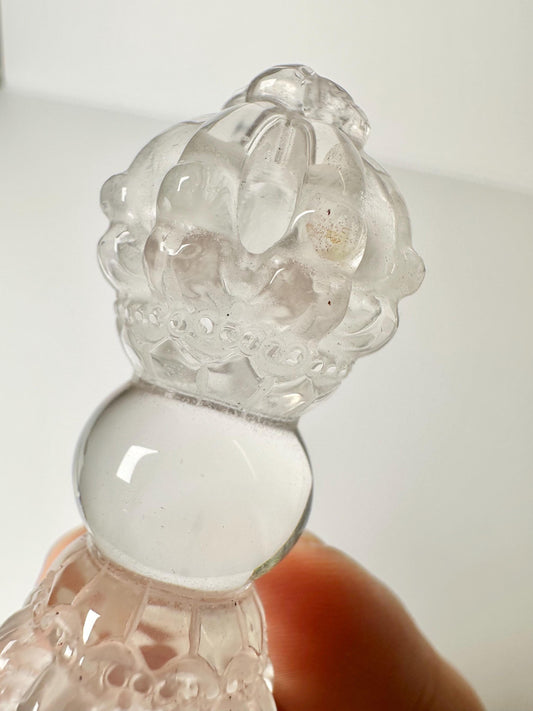 Clear Quartz Dorje Carving | Natural Quartz Crystal Vajra Sculpture | Polished Spiritual Symbol Figurine for Collectors Display Decor
