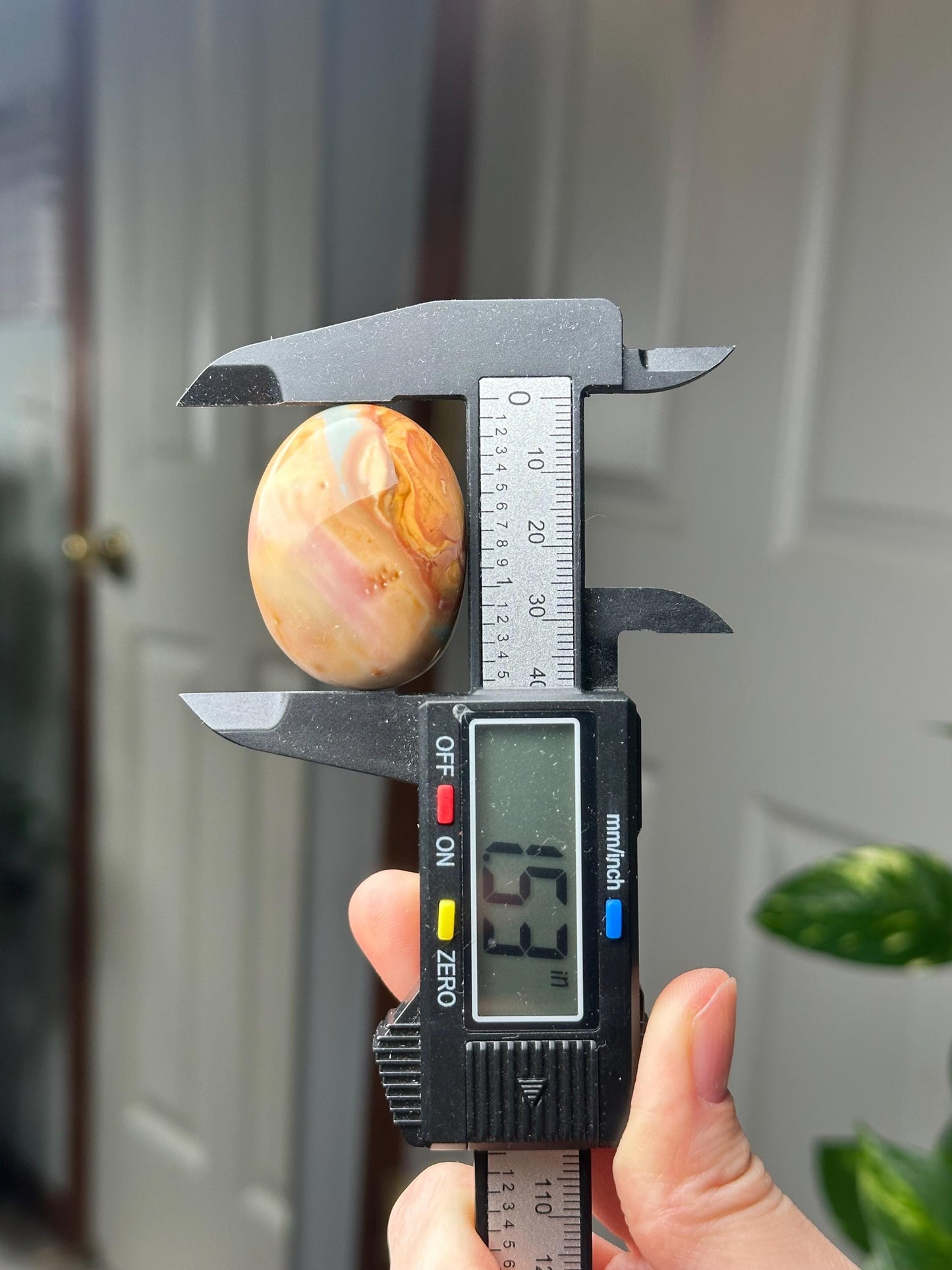 Mini Polychrome Jasper Palmstone | Colorful Stone Handheld Sculpture | Smooth Mineral Display Piece | Decorative Crystal Collectible