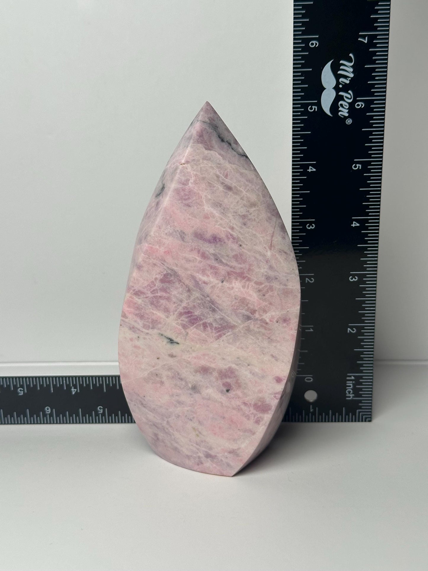 Hackmanite Pink Sodalite Flame | Natural UV Reactive Sodalite Group Mineral Carving | Rare Crystal Display Specimen for Collectors Decor