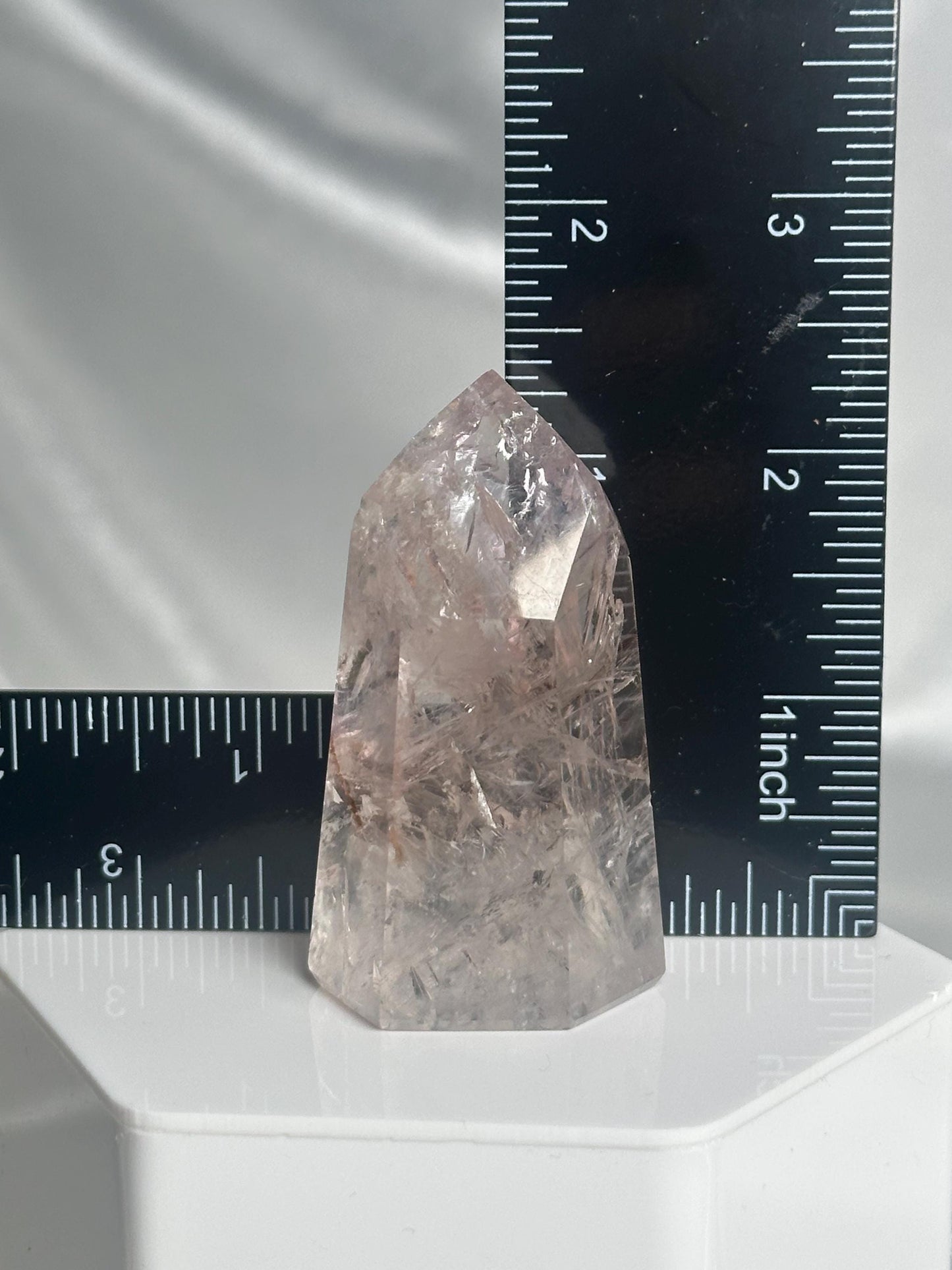 Powellite Tower UV Reactive | Natural Powellite Crystal Point | Fluorescent Mineral Specimen for Collectors Display Decor Accent