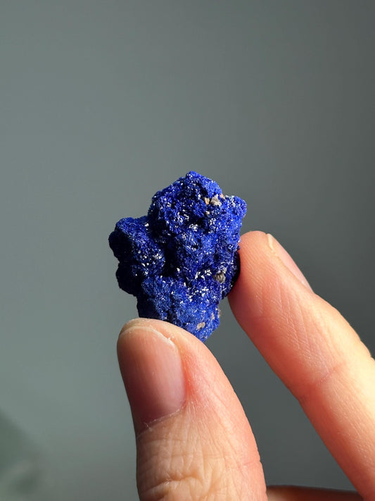Mini Azurite Specimen | Natural Deep Blue Azurite Mineral Crystal | Small Raw Collector Display Piece for Cabinet or Shelf