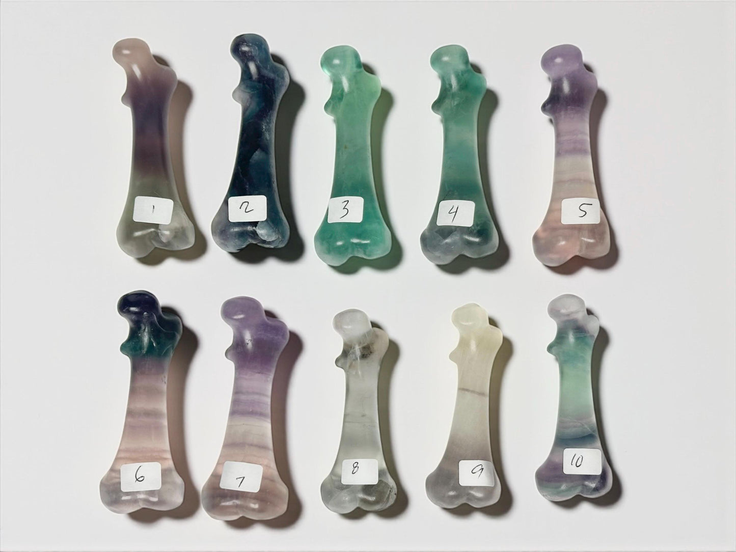 Fluorite Bone Carving - YOU PICK | Natural Crystal Fossil Style Sculpture | Polished Stone Decorative Piece for Collectors Display Decor