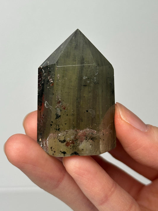 Garden Quartz Tower | Natural Inclusion Quartz Crystal Point | Polished Mineral Specimen for Collectors Display Decor Accent