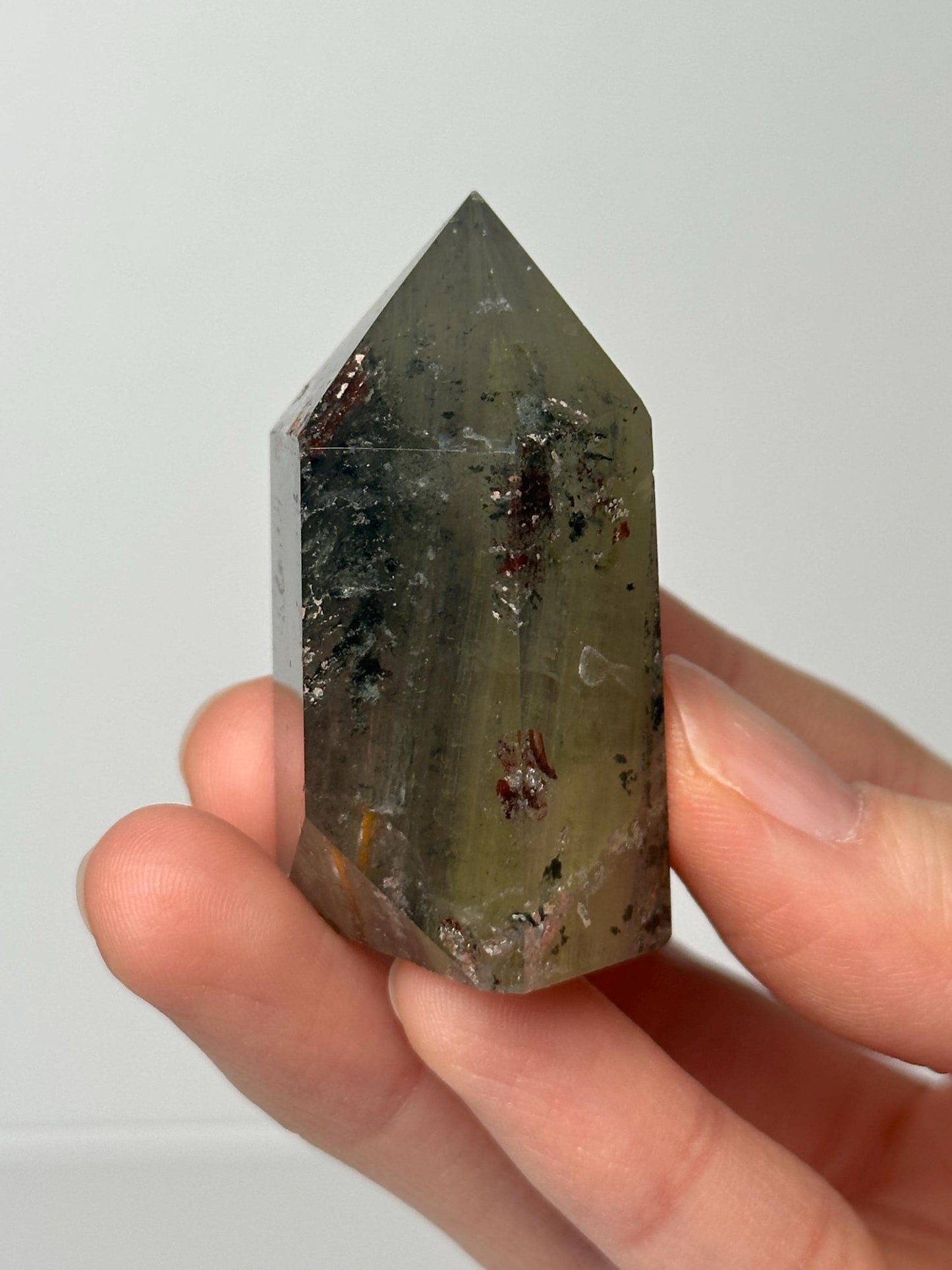 Garden Quartz Tower | Natural Inclusion Quartz Crystal Point | Polished Mineral Specimen for Collectors Display Decor Accent
