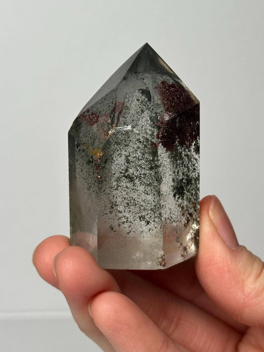 Garden Quartz Tower | Natural Inclusion Quartz Crystal Point | Polished Mineral Specimen for Collectors Display Decor Accent