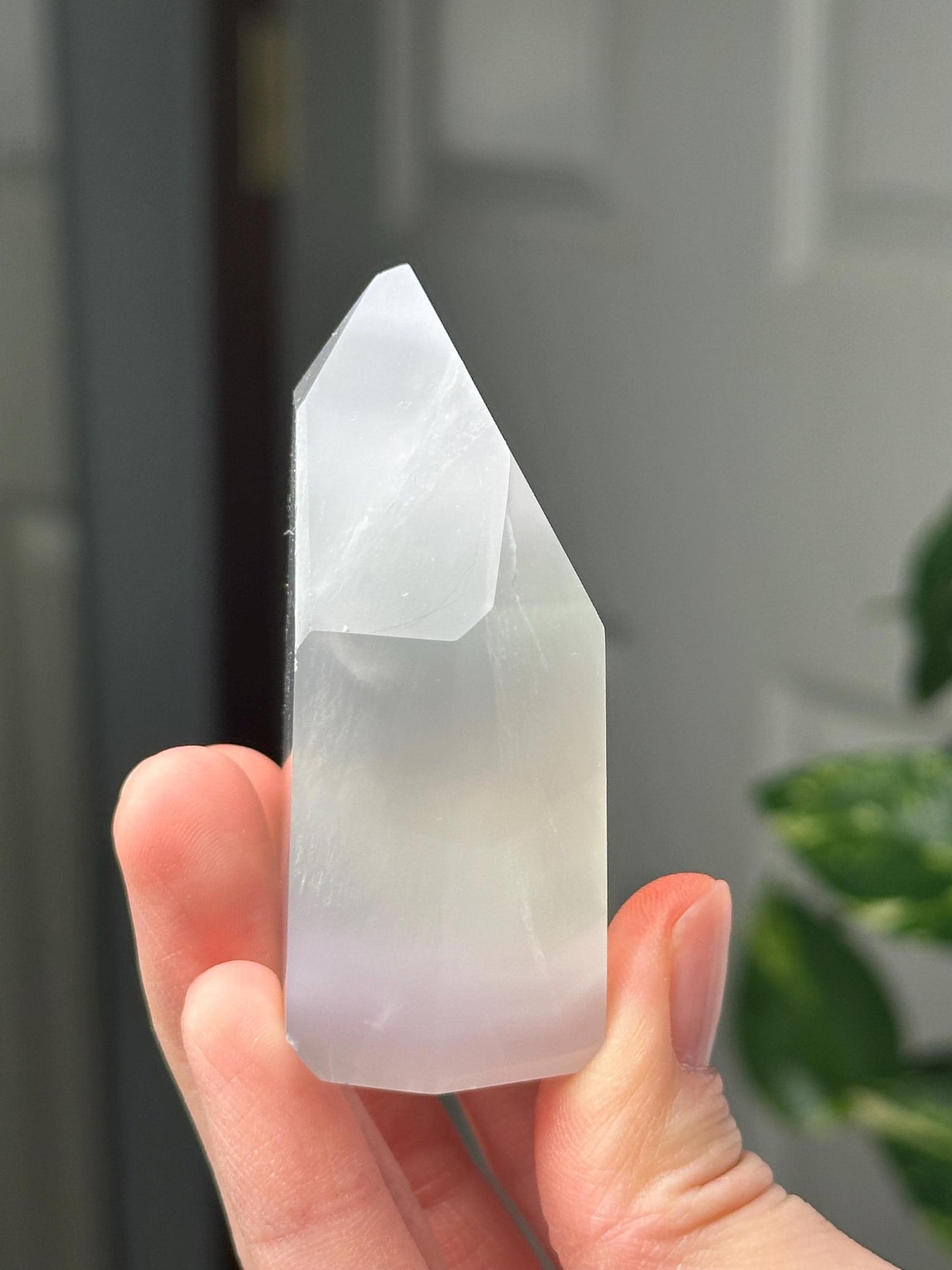 Yttrium Fluorite Tower with Lavender Banding | Natural Fluorite Crystal Point | Polished Mineral Specimen Collectors Display Decor Accent