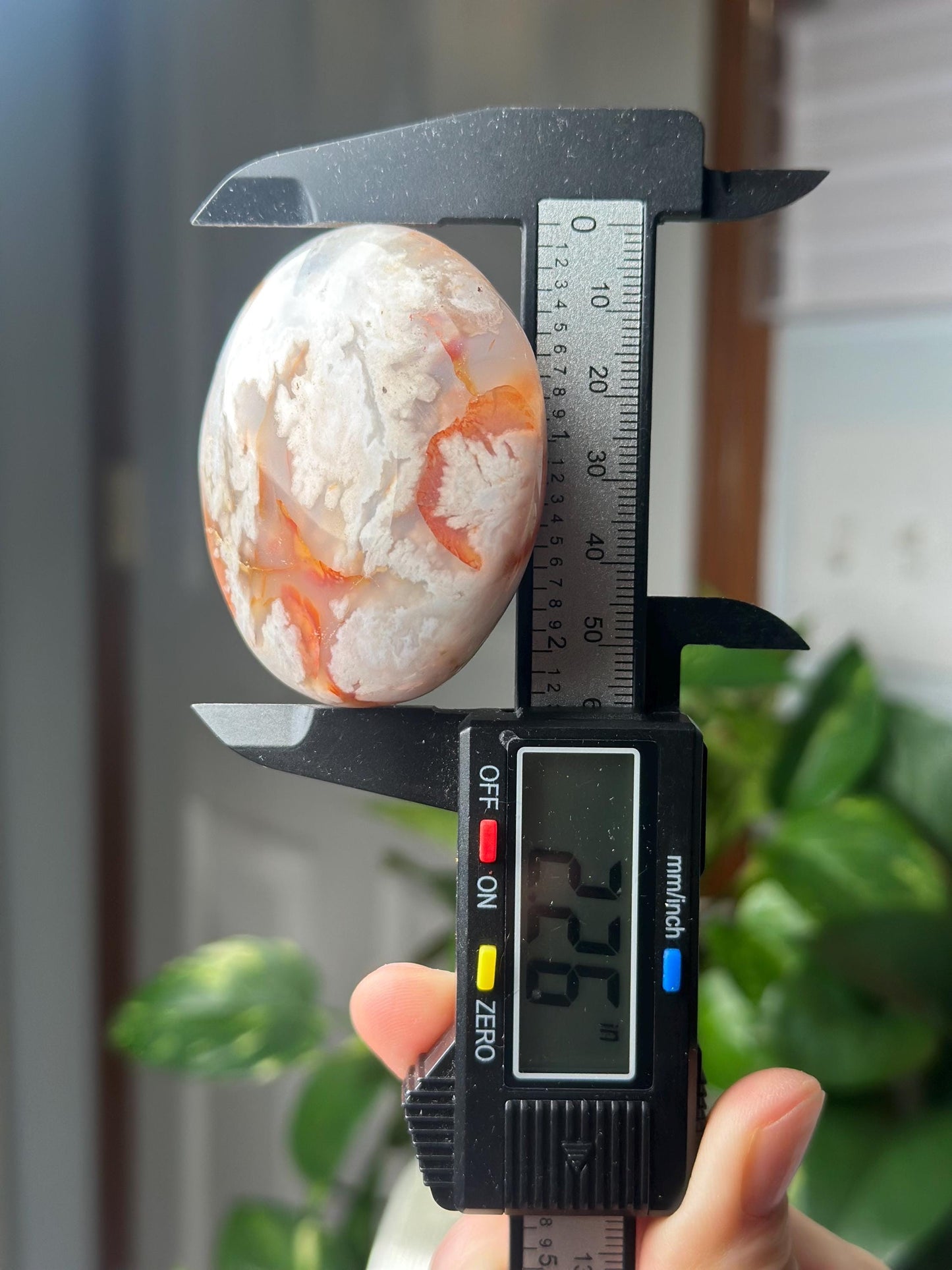 Flower Agate Palmstone | Natural Flower Agate Hand Stone | Polished Mineral Specimen for Collectors Display Decor Accent