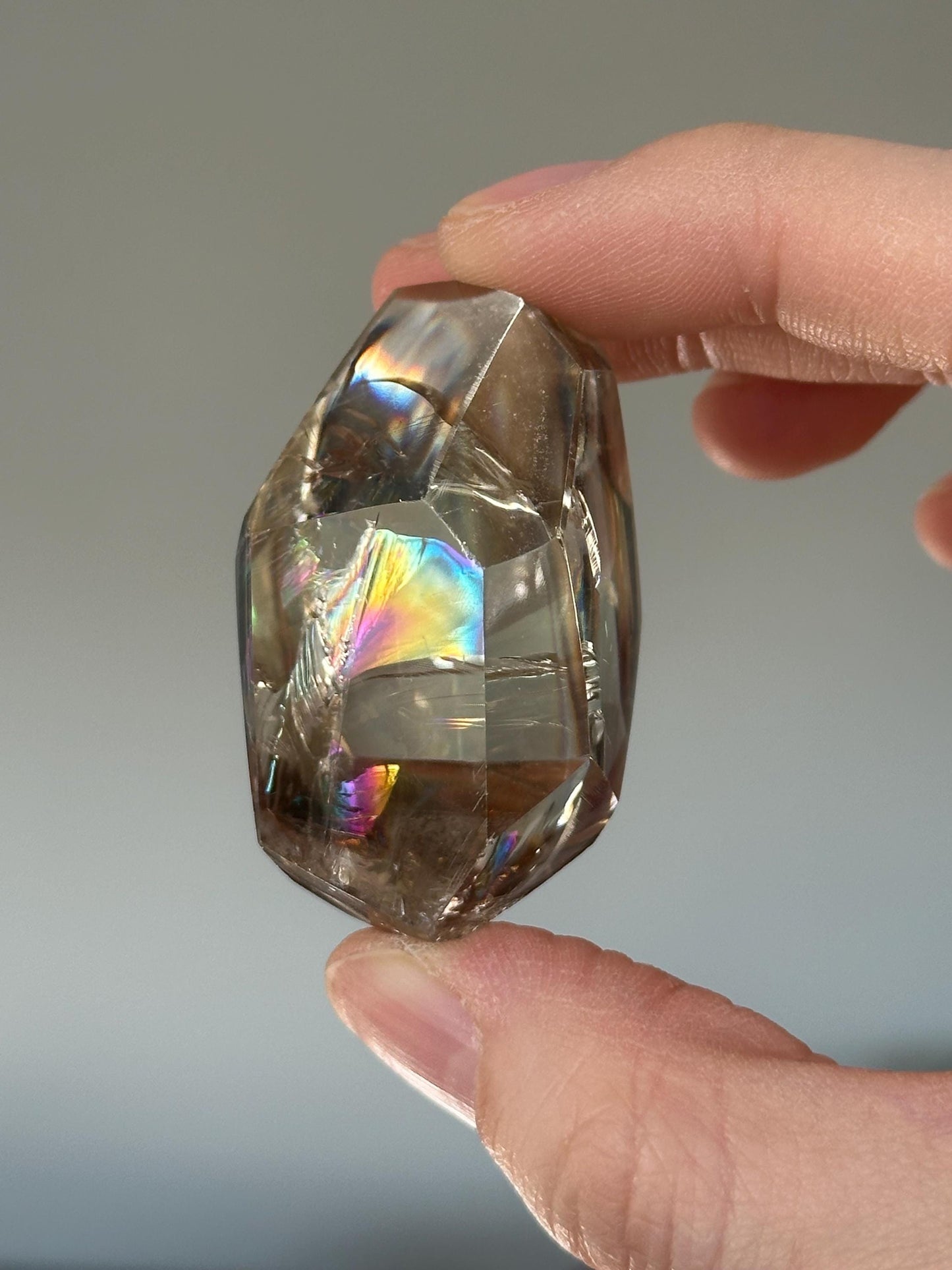 Heat Treated Citrine Rainbow Gem | Yellow Quartz Crystal Display Piece | Polished Mineral Specimen for Collectors Decor Accent