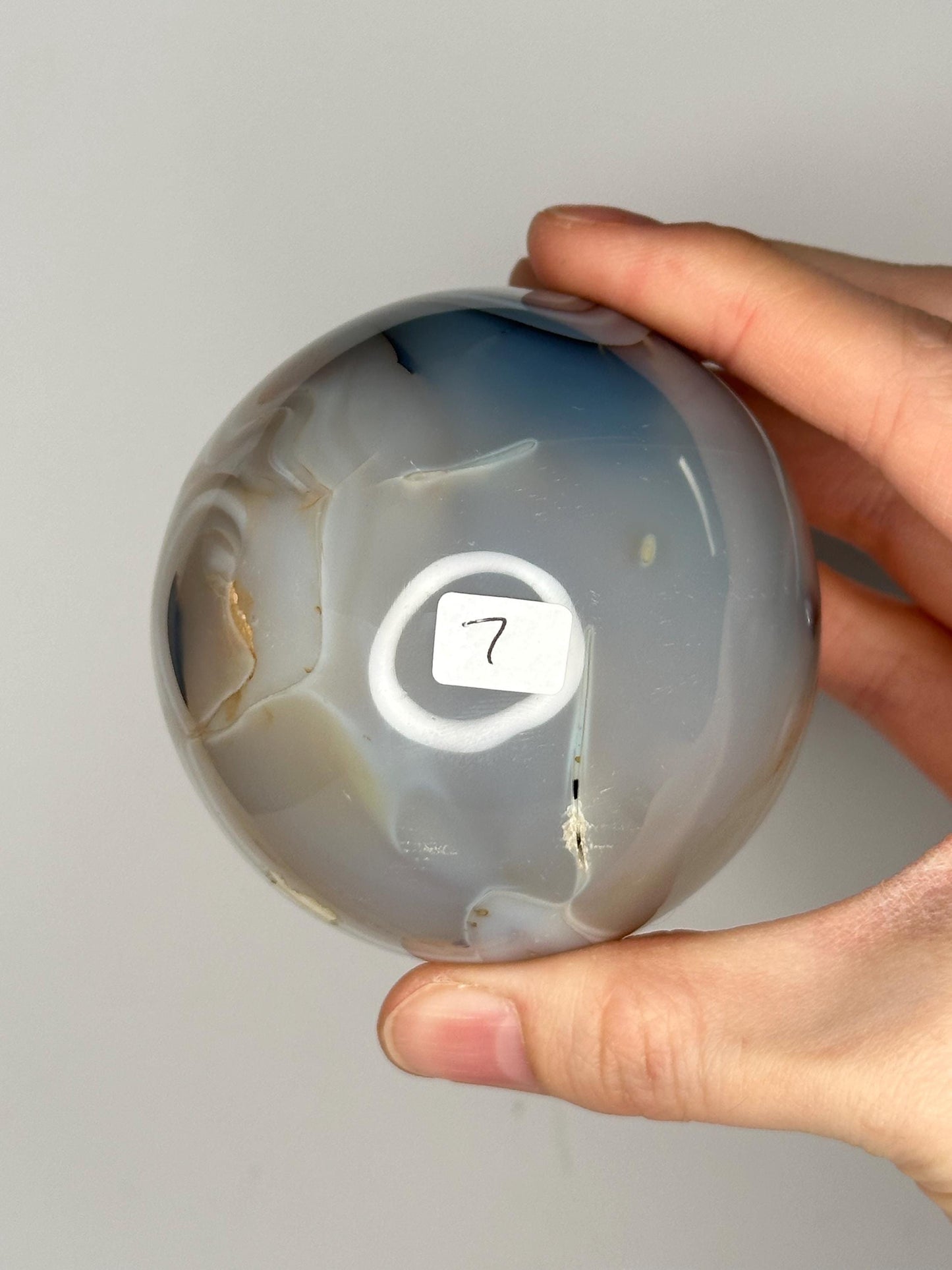 Orca Agate Sphere | Natural Banded Agate Crystal Ball | Polished Mineral Specimen for Collectors Display Decor Accent